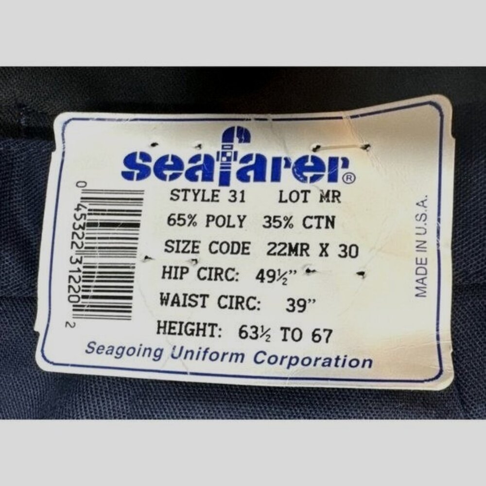 Seafarer‎ Trousers Dress Pants Womens 22 Navy Military Chino 38x30 USA NEW - Picture 3 of 8